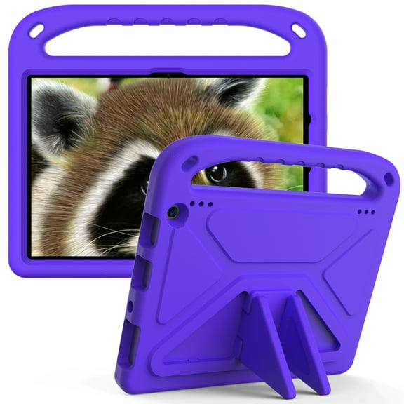 Kids Case for All-New Kindle Fire HD 10 & 10 Plus Tablet (11th Generation, 2021 Release) 10.1", ELEHOLD Shockproof Light Weight Handle Stand Kids Case,Purple