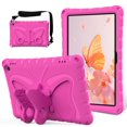 thumbnail image 1 of Kids Case for Amazon Kindle Fire Max 11 Case (13th Generation, 2023 Release), Cute Butterfly Design Soft EVA Rubber Kicksand Shoulder Strap Lightweight Kids Friendly Case for Girls Boys, Rose, 1 of 7