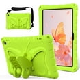 thumbnail image 1 of Kids Case for Amazon Kindle Fire Max 11 Case (13th Generation, 2023 Release), Cute Butterfly Design Soft EVA Rubber Kicksand Shoulder Strap Lightweight Kids Friendly Case for Girls Boys, Grassgreen, 1 of 7
