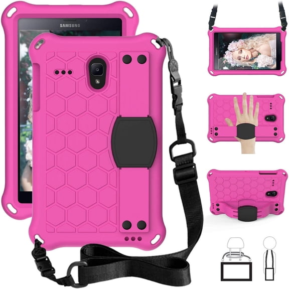 Kids Case for Galaxy Tab A 8.0 2018 (SM-T387) Kids Friendly Light Weight Non-Toxic EVA Shockproof Case with Hand Grip, Shoulder Belt for 8.0 inch Galaxy Tab A 2018 SM-T387