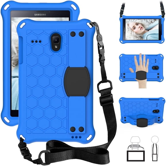 Kids Case for Galaxy Tab A 8.0 2018 (SM-T387) Kids Friendly Light Weight Non-Toxic EVA Shockproof Case with Hand Grip, Shoulder Belt for 8.0 inch Galaxy Tab A 2018 SM-T387