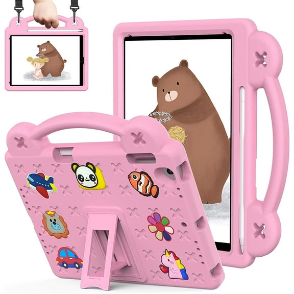 Kids Case for Galaxy Tab A7 10.4 2022 (SM-T509)/2020 (SM-T500/SM-T505), Kids Girl Shockproof Full Body Protective with Pencil Holder, Folding Handle Stand Shoulder Strap