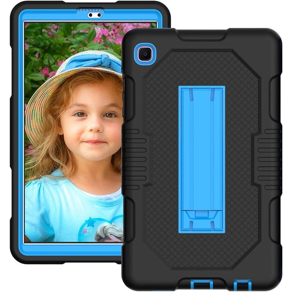 Kids Case for Galaxy Tab A7 Lite 8.7 2021, Slim Duty Drop Proof Shockproof Protective Cover with Stand and Pencil Holder for Samsung Galaxy Tab A7 Lite 8.7 inch T220/T225 (Black&Blue)