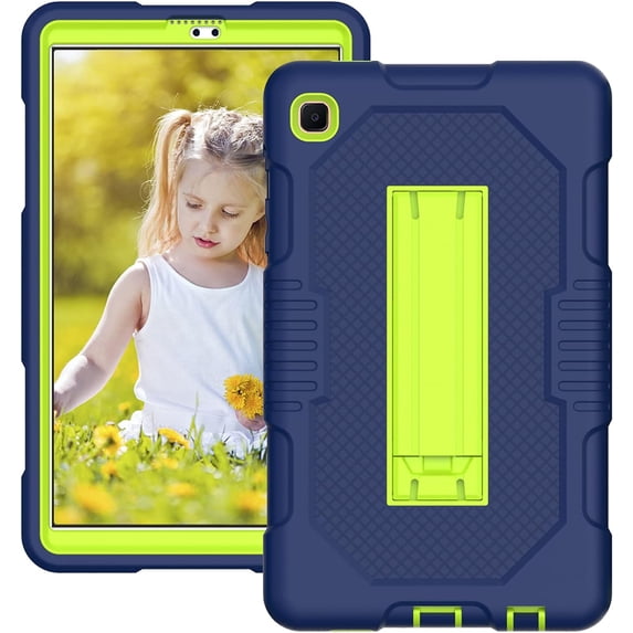 Kids Case for Galaxy Tab A7 Lite 8.7 2021, Slim Duty Drop Proof Shockproof Protective Cover with Stand and Pencil Holder for Samsung Galaxy Tab A7 Lite 8.7 inch T220/T225 (Blue&Green)