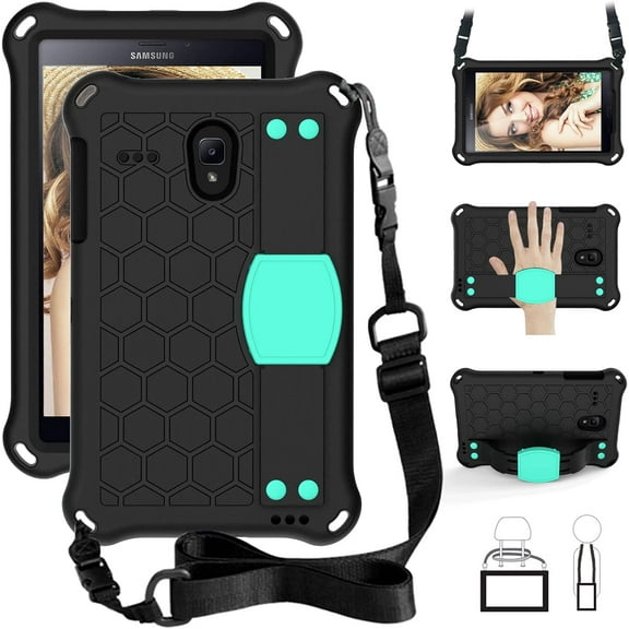 Kids Case for Galaxy Tab E 8.0 SM-T375/ SM-T377/ SM-T378, Kids Friendly Light Weight Non-Toxic EVA Shockproof Case with Hand Grip, Shoulder Belt for Samsung Galaxy Tab E 8.0 inch