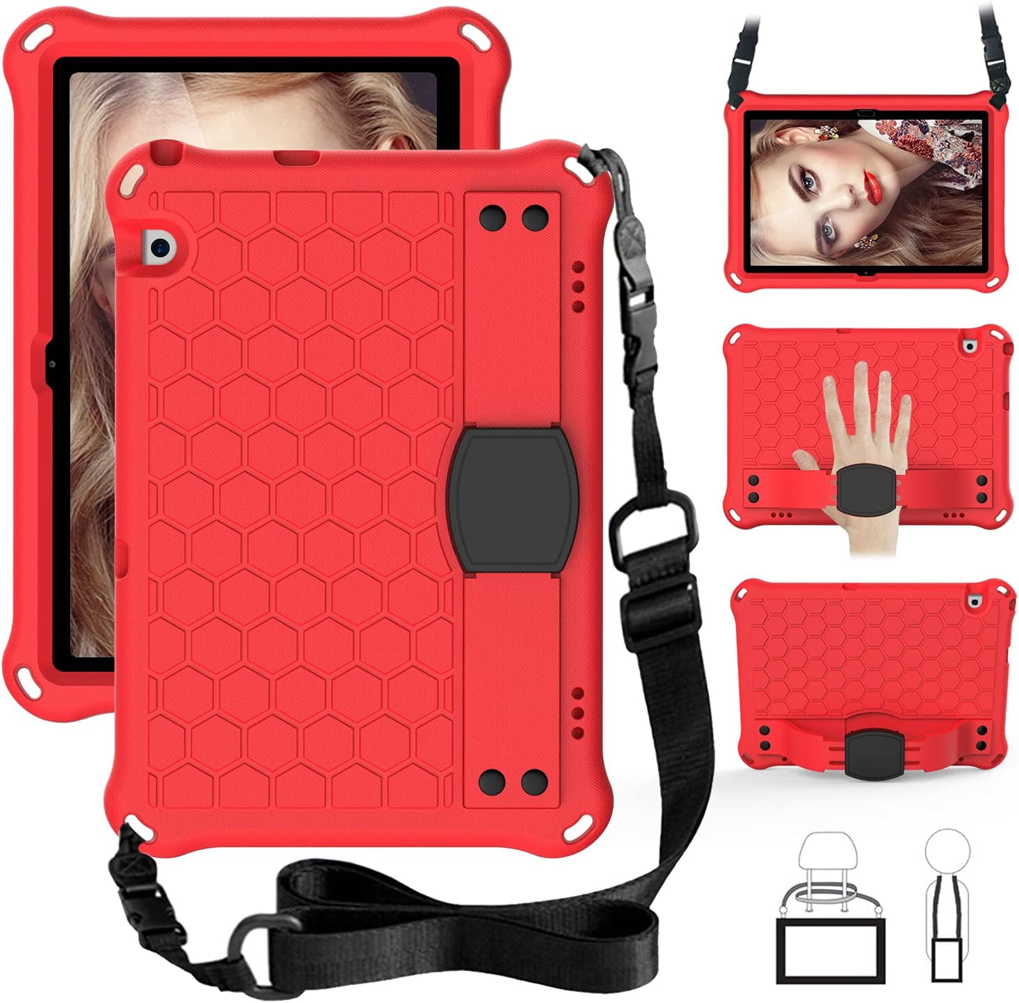 Foluu Custodia in silicone ultra ibrido Huawei MediaPad T5 10 10.1 + custodia di protezione antiurto completa con supporto per Huawei MediaPad T5 10 10.1