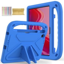 Kids Case for Lenovo Tab K10 2nd 10.1" TB-311FU 2025, Heavy Duty Shockproof Silicone Kids Friendly Kickstand Cover with Handle Grip & Stylus Holder for Lenovo Tab K10 2nd 10.1" TB-311FU 2025, Blue