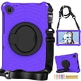 thumbnail image 1 of Kids Case for Lenovo Tab M10 Plus 10.3" 2020 TB-X606F with Pencil Holder/Multi-Function Kickstand-Handle/Shoulder Strap, Protection Duty Shockproof Silicone Cover for Tab M10 Plus - Purple, 1 of 8