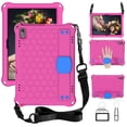 thumbnail image 1 of Kids Case for Lenovo Tab M10 TB-X605F, EVA Cover with Soft Portable Wristband Shockproof Heavy Duty Protection Durable Encasing,with Shoulder Strap for Lenovo Tab M10 TB-X505X/F - Rose+Blue, 1 of 6