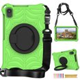 thumbnail image 1 of Kids Case for Lenovo Tab M8 4th Gen 8.0" 2023 TB-8505F/8505X with Pencil Holder/Multi-Function Kickstand-Handle/Shoulder Strap, Protection Duty Shockproof Silicone Cover - Green, 1 of 8
