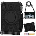 thumbnail image 1 of Kids Case for Lenovo Tab M8 4th Gen 8.0" 2023 TB-8505F/8505X with Pencil Holder/Multi-Function Kickstand-Handle/Shoulder Strap, Protection Duty Shockproof Silicone Cover - Black, 1 of 8