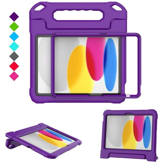 Kids Case for New iPad (A16) 11th Generation 11 inch 2025, iPad 10th Generation 10.9" 2022 - Durable Shockproof Handle Bumper Stand Cover with Built-in Screen Protector & Pencil Holder Tablet Case