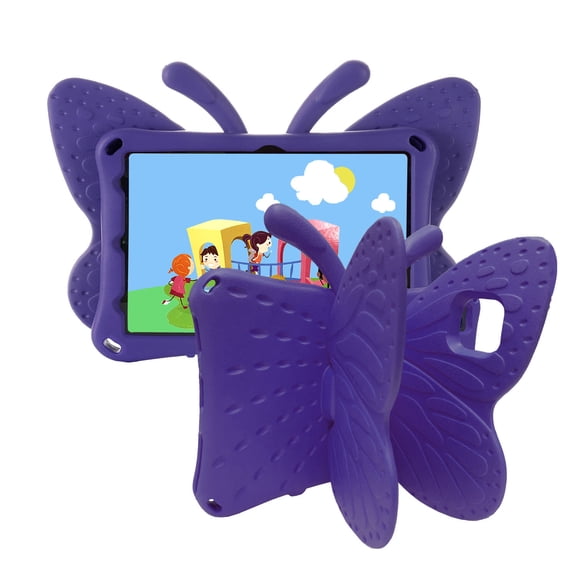 Kids Case for Onn 8 Inch Tablet Case 2024 Model:100135923, Soft EVA Cute Butterfly Design Kids Friendly Shockproof Stand Anti-Scratch Drop Proof Case for Walmart Onn 8 Inch 2024, Purple