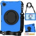 thumbnail image 1 of Kids Case for Samsung Galaxy Tab A 10.1 2019 SM-T515/SM-T510 with Pencil Holder/Multi-Function Kickstand-Handle/Shoulder Strap, Protection Duty Shockproof Silicone Cover - Blue, 1 of 8