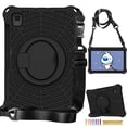 thumbnail image 1 of Kids Case for Samsung Galaxy Tab A7 10.4" 2020 SM-T500 / SM-T505 with Pencil Holder/Multi-Function Kickstand-Handle/Shoulder Strap, Protection Duty Shockproof Silicone Cover - Black, 1 of 7