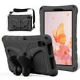 thumbnail image 1 of Kids Case for Samsung Galaxy Tab A7 10.4" SM-T500 T505 T507 2020, Cute Butterfly Design Soft EVA Rubber Kicksand Shoulder Strap Lightweight Kids Friendly Case for Girls Boys Children, Black, 1 of 6