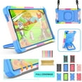 thumbnail image 1 of Kids Case for Samsung Galaxy Tab A7 Lite 8.7 inch 2021 Tablet with PET Screen Protector, Dteck 360 Degree Swivel Handle Grip Stand Heavy Rugged Shockproof Case for Samsung SM-T220/T225,Colorful Blue, 1 of 9