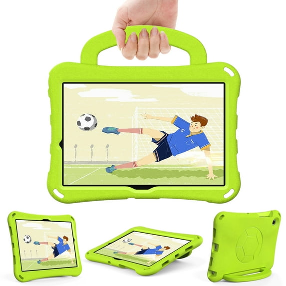 Kids Case for Samsung Galaxy Tab A8 10.5" Android Tablet 2022 (SM-X200) - Durable Shockproof EVA Plastic Case with Sturdy Stand /Handle, Lightweight Portable Kid-Friendly Cute Football Cover (Green)