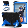 thumbnail image 1 of Kids Case for Samsung Galaxy Tab A9+ 11.0" 2023 SM-X210 / SM-X215 / SM-X216 with Pencil Holder, Lightweight Shockproof Stand Anti-Slip Rugged Silicone PC Case Cover for Boys Girls, Black+Blue, 1 of 8