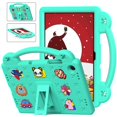 thumbnail image 1 of Kids Case for Samsung Galaxy Tab A9 8.7" 2023 SM-X110/X115 Tablet Case with Handle & Stand, EVA Foam DIY Cartoon Cute Pattern with Pencil Holder Shockproof Protective Cover, Mintgreen, 1 of 7