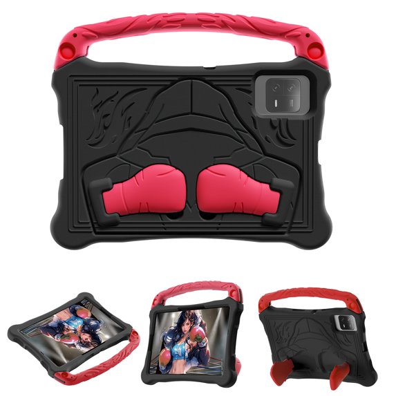 Kids Case for Samsung Galaxy Tab S9 FE/ Tab S9/ Tab S8/ Tab S7, EVA Rubber Lightweight Kids Friendly Shockproof Kickstand Hanlde Bumper Rugged Cover with Shoulder Strap for Girls Boys, Black