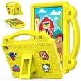 thumbnail image 1 of Kids Case for Walmart Onn 7 (7-Inch) 4th Gen 2024 Tablet Case with Handle & Stand, EVA Foam DIY Cartoon Cute Pattern with Pencil Holder Shockproof Protective Cover, Yellow, 1 of 8