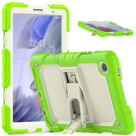 Kids Case for Samsung Tab A7 10.4 2020 SM-T500, Slim Dual Layer Heavy Duty Shockproof Rugged Protective Cover with Stand & Shoulder Strap, Green