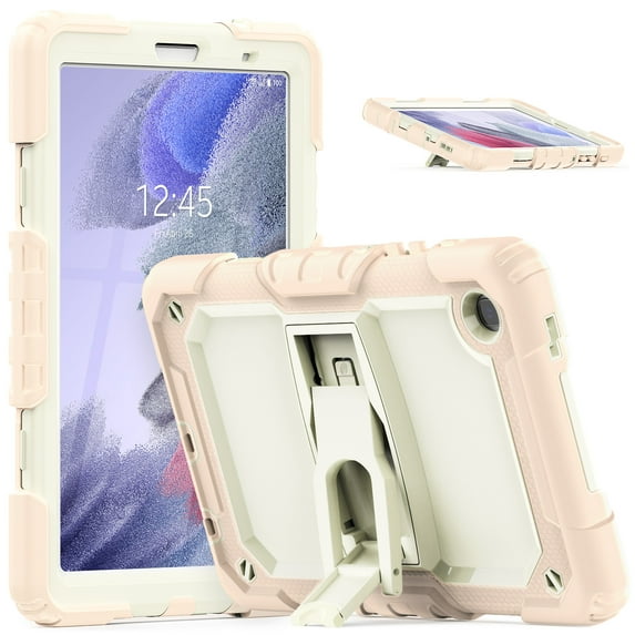 Kids Case for Samsung Tab A7 10.4 2020 SM-T500, Slim Dual Layer Heavy Duty Shockproof Rugged Protective Cover with Stand & Shoulder Strap, Rosegold