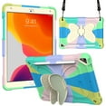 thumbnail image 1 of Kids Case for iPad 10.2 8th/7th Generation, Heavy Duty Hybrid Rugged Stand Protective Shockproof Cover with Shoulder Strap, B, 1 of 7