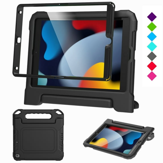Kids Case for iPad 10.2 inch 9th/8th/7th Generation 2021/2020/2019 - with Built-in Screen Protector, Shockproof Lightweight Handle Stand Kids Case for iPad 10.2" 2021 Latest Tablet Cover