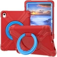 thumbnail image 1 of Kids Case for iPad 10th Gen 10.9 inch 2022, Ring Multi-Functional Grip Stand Shockproof Full-Body Rugged Protective Hybrid Case Cover for iPad 10th Generation,Red + Blue, 1 of 7