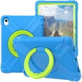 thumbnail image 1 of Kids Case for iPad 10th Gen 10.9 inch 2022, Ring Multi-Functional Grip Stand Shockproof Full-Body Rugged Protective Hybrid Case Cover for iPad 10th Generation,Blue + Green, 1 of 7