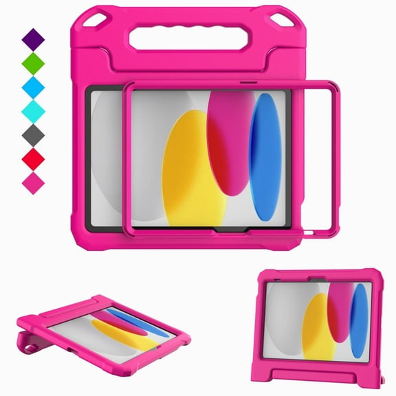 Kids Case for New iPad (A16) 11th Generation 11 inch 2025, iPad 10th Generation 10.9" 2022 - Durable Shockproof Handle Bumper Stand Cover with Built-in Screen Protector & Pencil Holder Tablet Case