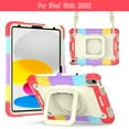 thumbnail image 1 of Kids Case for iPad 10th Generation 10.9-inch 2022,TECH CIRCLE Heavy Duty Hybrid Shockproof 360 Rotating Stand Anti Scratch Cover Drop-Proof Protection Case with Hand Shoulder Strap Case,Red/Colorful, 1 of 8