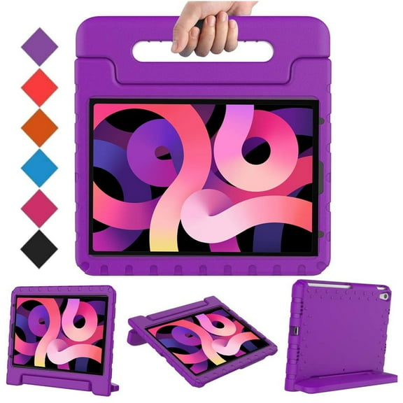 Kids Case for iPad 10th Generation 10.9 inch 2022, TECH CIRCLE Shockproof Light Weight Covertible Handle Stand 10.9” iPad 10th Generation Protective Case for Kids Toddlers Boys, Purple