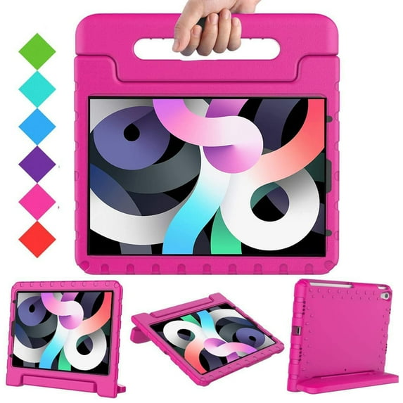 Kids Case for iPad 10th Generation 10.9 inch 2022, TECH CIRCLE Shockproof Light Weight Covertible Handle Stand 10.9â iPad 10th Generation Protective Case for Kids Toddlers Boys, Rose