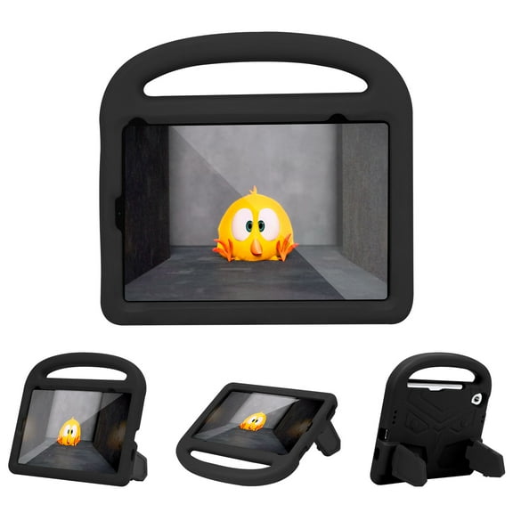 Kids Case for iPad 2 3 4 Generation (Old Model), EVA Shockproof Military Grade Drop Protection Heavy Duty Case Kids Friendly Portable Handle Foldable Stand Cover,Black