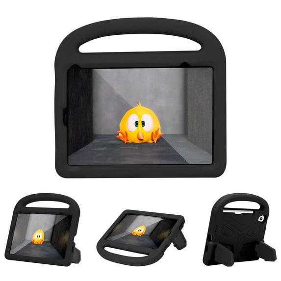 Kids Case for iPad 2 3 4 Generation (Old Model), EVA Shockproof Military Grade Drop Protection Heavy Duty Case Kids Friendly Portable Handle Foldable Stand Cover,Black