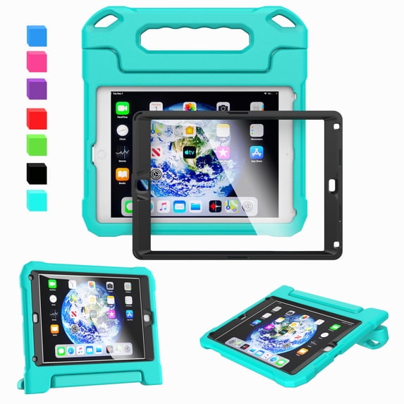 Kids Case for iPad 9.7-inch 2018 6th Generation/2017 5th Generation & iPad 9.7-inch Air/Air 2 - Built-in Screen Protector Shockproof Light Weight Handle Convertible Stand Cover