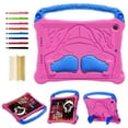 thumbnail image 1 of Kids Case for iPad 9th/8th/7th Generation (10.2 Inch, 2021/2020/2019), for iPad Pro 10.5" 2017/Air 3rd Gen 2019 Silicone Protective Rugged Case with Shoulder Strap & Handle Grip & Kickstand, Rose, 1 of 8