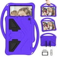 thumbnail image 1 of Kids Case for iPad 9th/ 8th/ 7th Generation 10.2 inch (2021/2020/2019),Built-in Kickstand, Rugged Durable Shockproof Lightweight Handle Protective Silicone+Hard PC Protection Case, Purple, 1 of 5