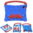 thumbnail image 1 of Kids Case For iPad 9th/8th/7th Generation – Soft TPU Military Grade Shockproof Boxing Design Kickstand Cover with Portable Handle & Shoulder Strap - Blue, 1 of 8