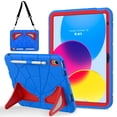 thumbnail image 1 of Kids Case for iPad A16 11th Generation 2025 / 10th Gen Case 2022, with Pencil Holder/Kickstand/Shoulder Strap Heavy Duty Protection Rugged Shockproof Hybrid Boy Girl Children Cover, Blue + Red, 1 of 10