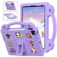 thumbnail image 1 of Kids Case for iPad Air 11 2024/Pro 11 2022-2021-2020-2018/Air 4th/Air 5th 10.9" Cute Kids Kawaii Cover 3D Cartoon Handle & Stand Soft Silicone Shockproof Rugged Case,Lightpurple, 1 of 8