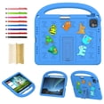 thumbnail image 1 of Kids Case for iPad Air 11 inch M2 (2024) & iPad Pro 11 M4 (2024) Shockproof Soft EVA Foam Cover,Pencil Holder/Portable Handle/Foldable Kickstand,Shockproof Silicone Cartoon Case,
Blue, 1 of 8