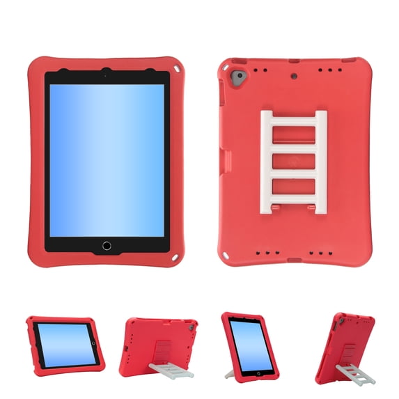 Kids Case for iPad Mini 1/2/3/4/5 7.9 inch Tablet Case with Rotatable Stand, Kids Friendly EVA Foam Shockproof Drop Protective Cute Cover for iPad Mini 1/2/3/4/5 7.9 inch, Red