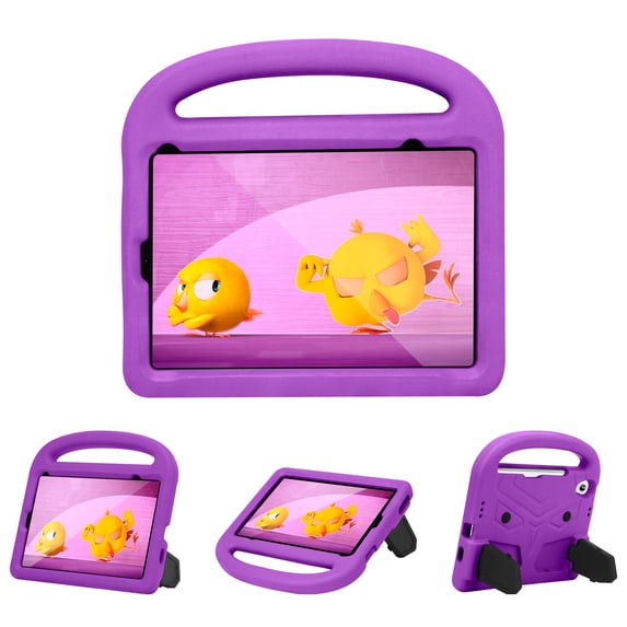 Kids Case for iPad Mini 5/4/3/2/1 (7.9-Inch, 2019/2015/2014/2013/2012 Model), EVA Military Grade Drop Protection Heavy Duty Case Kids Friendly Portable Handle Foldable Stand Cover,Purple