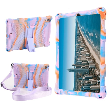 Kids Case for iPad Mini 6 2021, iPad Mini 6th Generation Case, iPad Mini 6 Case for Kids, Shockproof Handle Stand Shoulder Strap Kids Bumper Case for iPad Mini 6th Generation 8.3-Inch,Color Purple