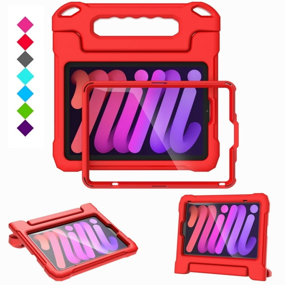 Kids Case for iPad Mini 7&6 Generation 8.3-inch 2024/2021 Release, with Built-in Screen Protector, Shockproof Lightweight Handle Stand Case for iPad Mini 8.3" Latest Cover