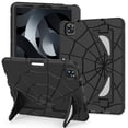 thumbnail image 1 of Kids Case for iPad Pro 11 2022/2021/2020/2018/Air 4/Air 5 with Pencil Holder, Lightweight Shockproof Stand Anti-Slip Rugged Silicone PC Case Cover for Boys Girls, Black, 1 of 11